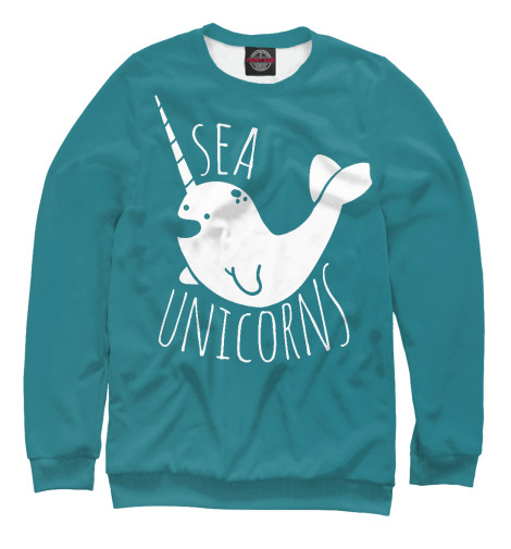 

Свитшоты Print Bar, Белый, Морской единорог