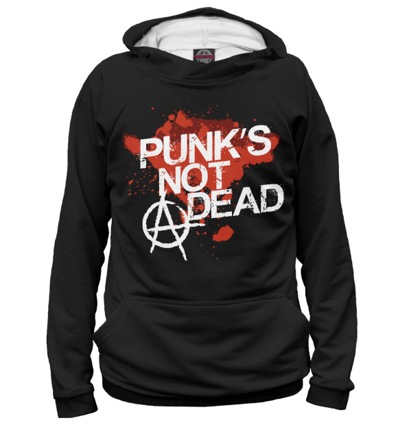Женское худи с изображением Punks not dead цвета Белый