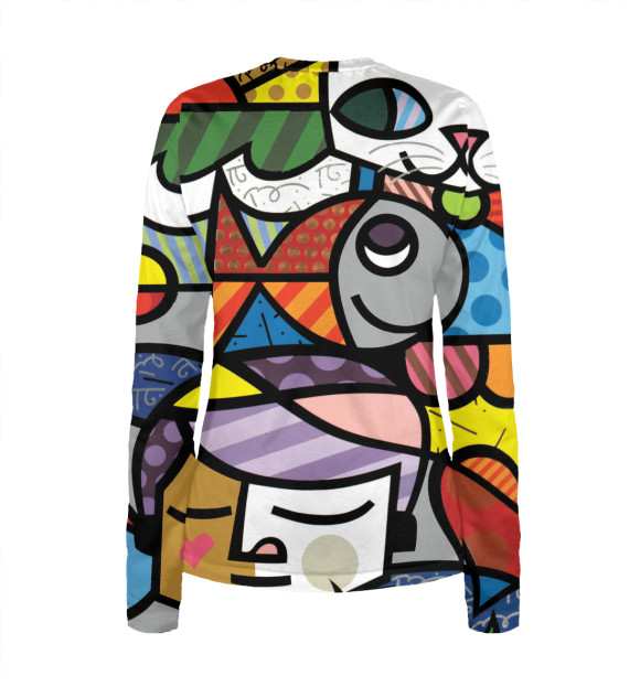 Женский лонгслив с изображением Геометрия цвета Белый