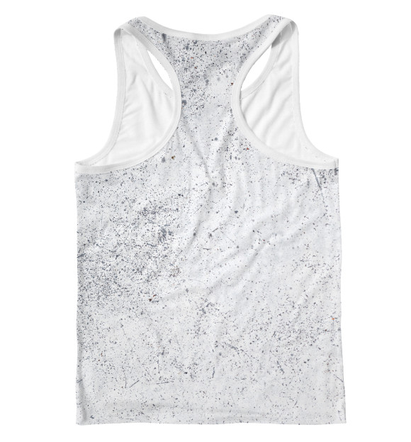 Мужская майка-борцовка с изображением Чёрный волк цвета Белый