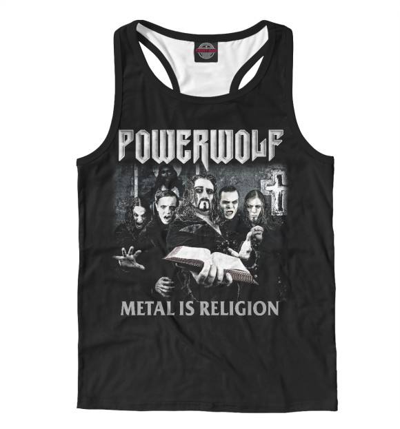 Мужская майка-борцовка с изображением Powerwolf цвета Белый