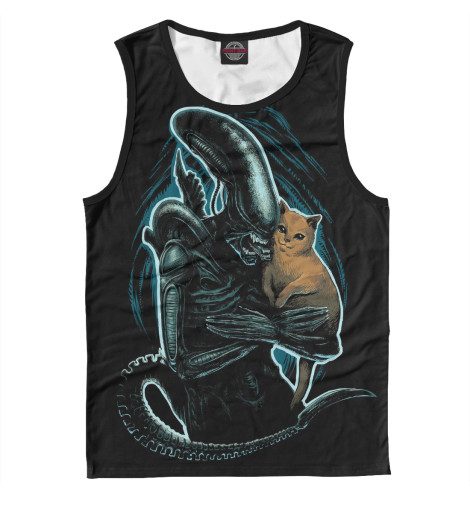 

Майки Print Bar, Белый, Чужой с котиком