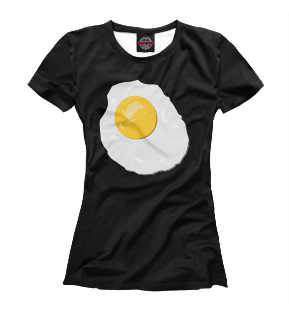 Женская футболка с изображением Яичница цвета Белый