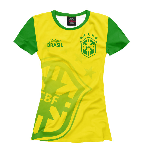 Футболка для девочек с изображением Бразилия цвета Белый