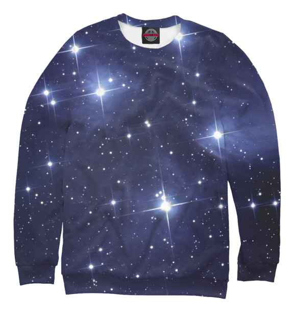 Мужской свитшот с изображением Звездное Небо цвета Белый