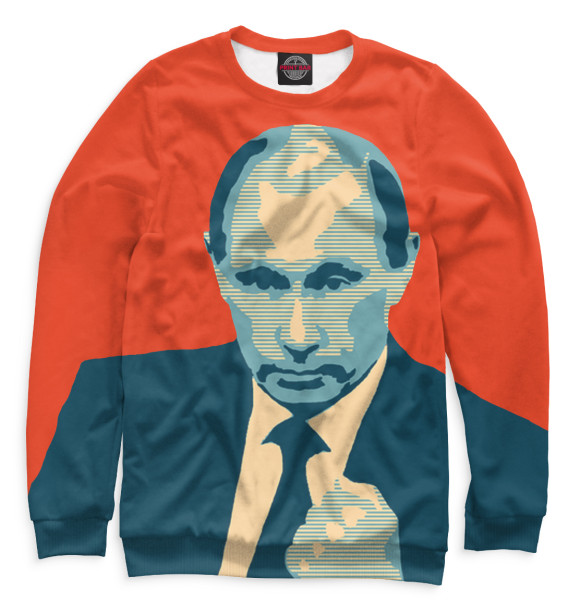 Свитшот для мальчиков с изображением Путин цвета Белый