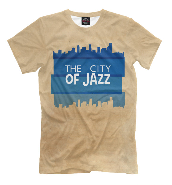 Мужская футболка с изображением Jazz New-York цвета Молочно-белый