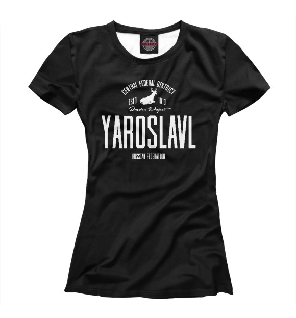 Женская футболка с изображением Ярославль Iron цвета Белый