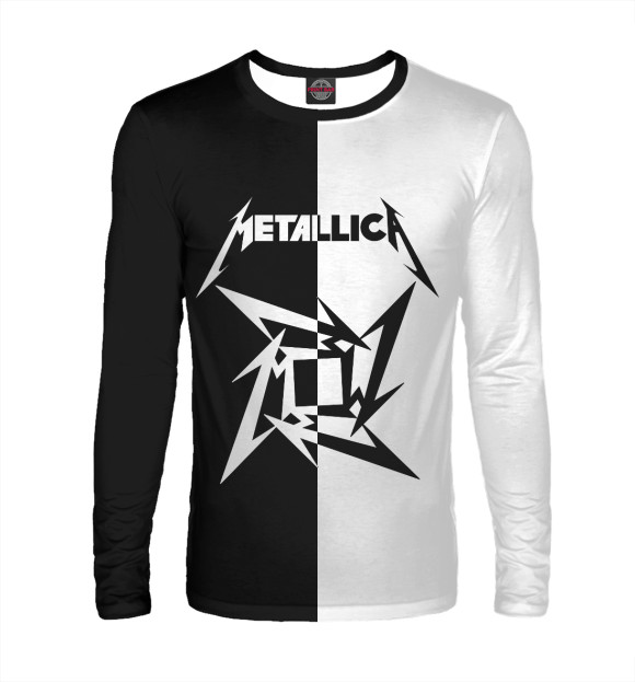 Мужской лонгслив с изображением Metallica цвета Белый