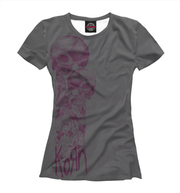 Женская футболка с изображением Korn цвета Белый