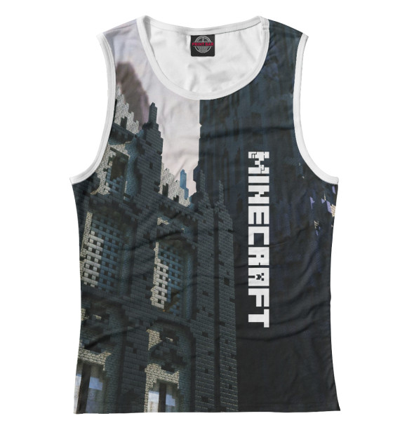 Майка для девочки с изображением Minecraft цвета Белый