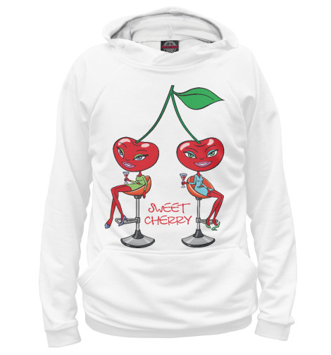 

Худи Print Bar, Белый, Мультяшные девушки-вишни