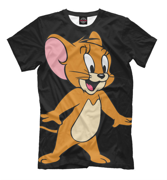 Мужская футболка с изображением Tom and Jerry цвета Черный