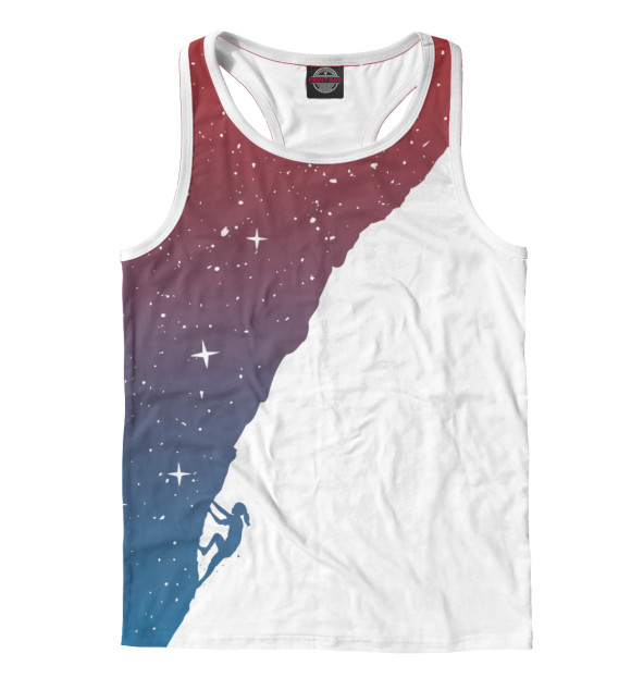 Мужская майка-борцовка с изображением Гора звезд цвета Белый