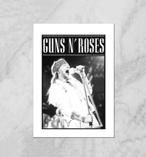 Плакат с изображением Guns N' Roses цвета Белый