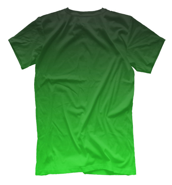 Мужская футболка с изображением Градиент Зеленый в Черный цвета Белый