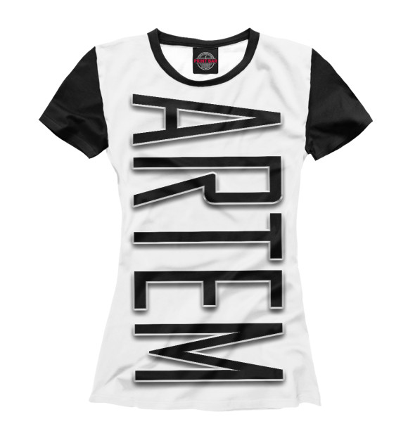 Женская футболка с изображением Artem-black цвета Белый