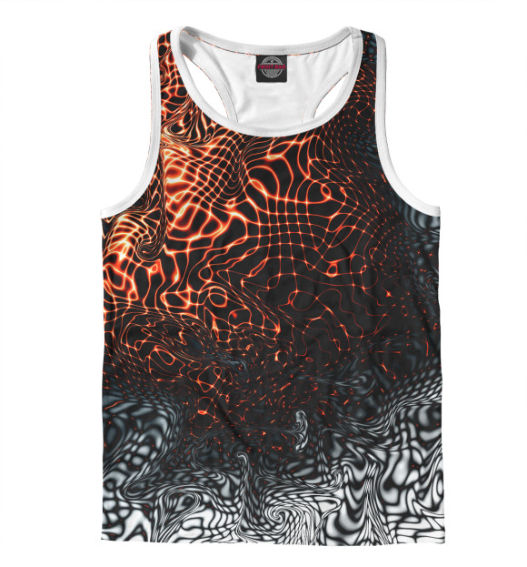 Мужская майка-борцовка с изображением Molted lava цвета Белый