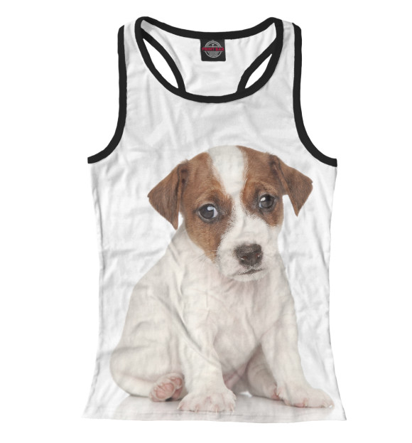Женская майка-борцовка с изображением Джек рассел цвета Белый
