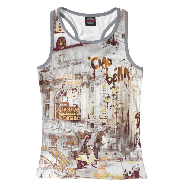 Женская майка-борцовка с изображением На улицы Европы цвета Белый