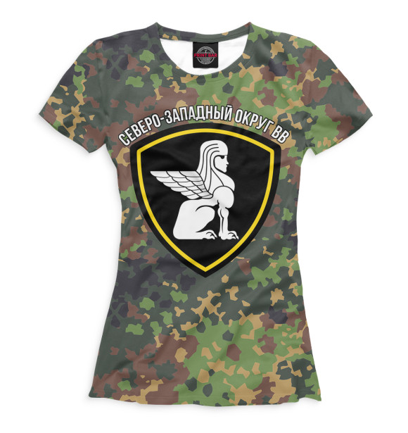 Женская футболка с изображением Северо-Западный Округ ВВ цвета Белый