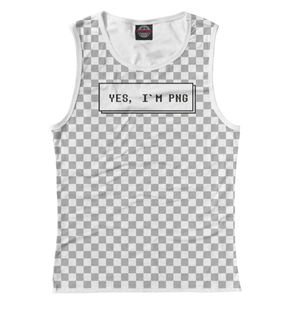 Майка для девочки с притом Yes, I`m PNG цвета Белый Майка для девочки с изображением Yes, I`m PNG цвета Белый