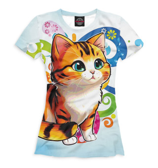 Женская футболка Миленький котик