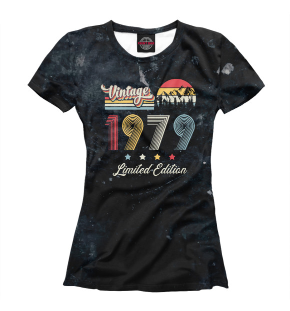 Женская футболка с изображением Vintage 1979 Retro Limited цвета Белый