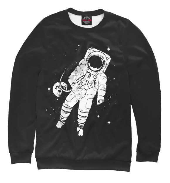 Свитшот для девочек с изображением Космонавт цвета Белый