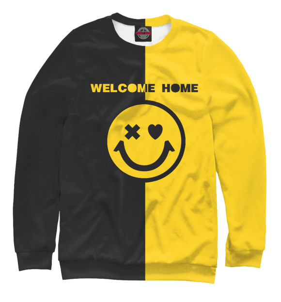 Свитшот для девочек с изображением WELCOME HOME цвета Белый