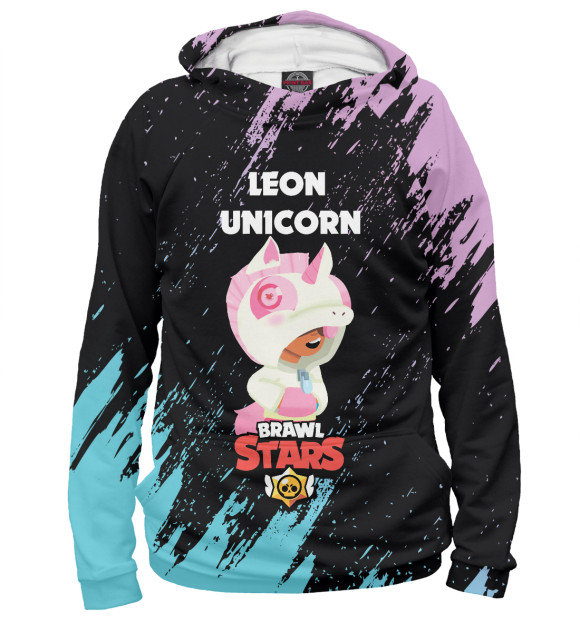 Женское худи с изображением BRAWL STARS LEON UNICORN цвета Белый
