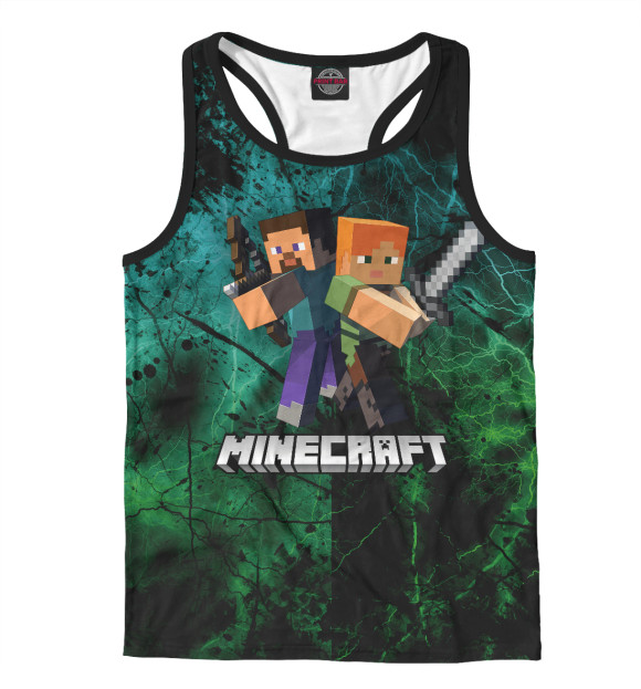 Мужская майка-борцовка с изображением MINECRAFT цвета Белый