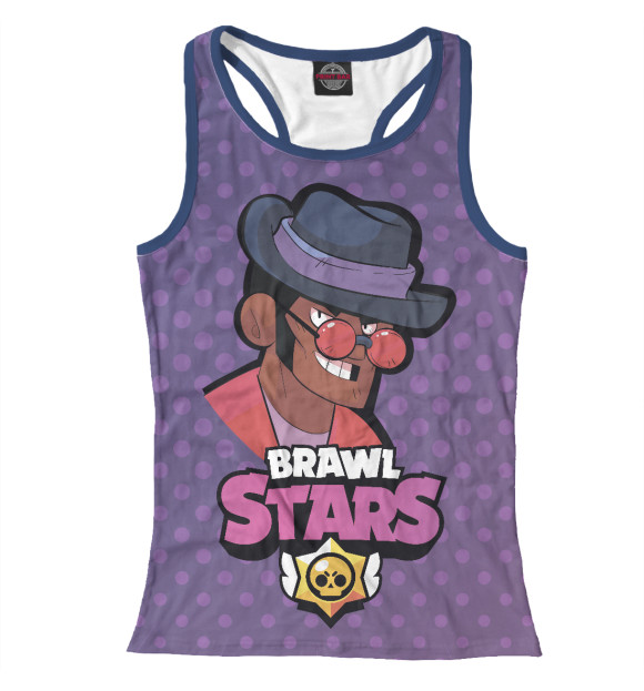 Женская майка-борцовка с изображением Brawl stars Брок цвета Белый