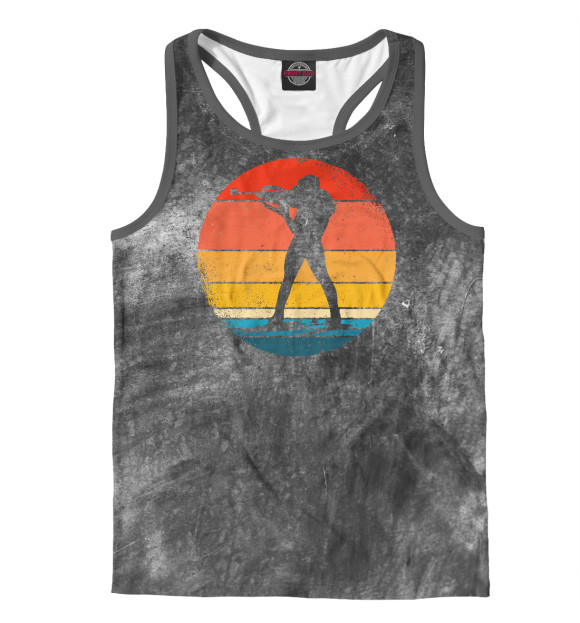 Мужская майка-борцовка с притом Biathlon Retro Gift цвета Белый Мужская майка-борцовка с изображением Biathlon Retro Gift цвета Белый