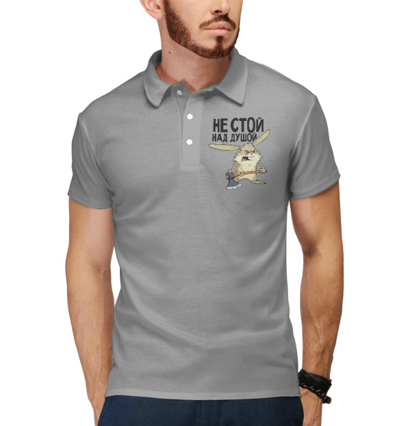 Мужское поло с изображением Мизантроп с топором цвета Белый