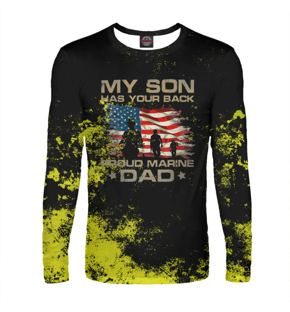 Мужской лонгслив с изображением My Son Has Your Back Marin цвета Белый