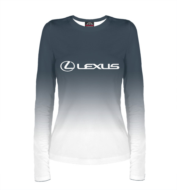 Женский лонгслив с изображением Lexus / Лексус цвета Белый
