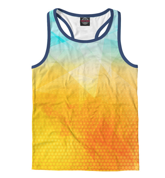 Мужская майка-борцовка с изображением Полигоны - Лед и Мёд цвета Белый