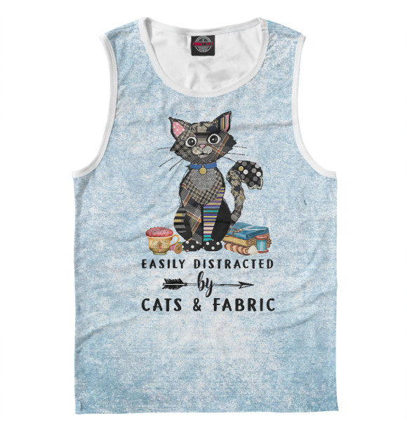 Майка для мальчика с изображением Easily Distracted By Cats цвета Белый