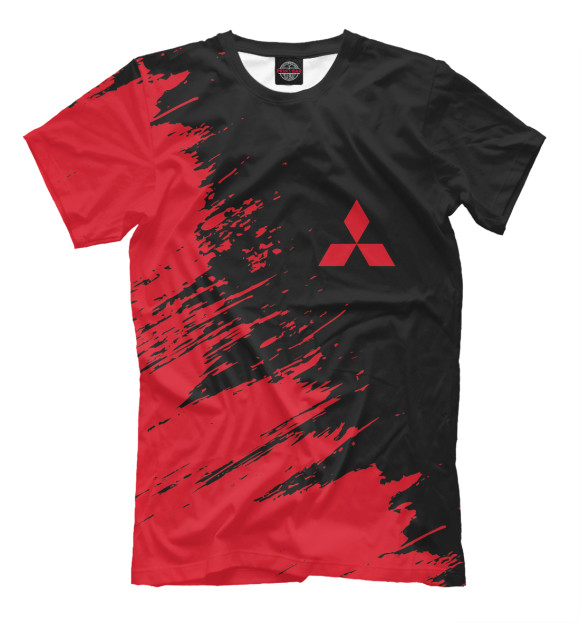 Футболка для мальчиков с изображением Mitsubishi / Митсубиси цвета Белый