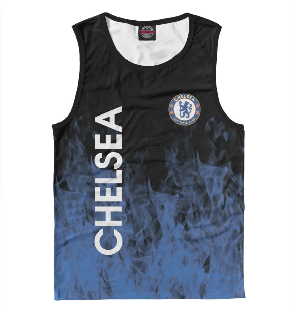 Майка для мальчика с изображением Chelsea огонь цвета Белый
