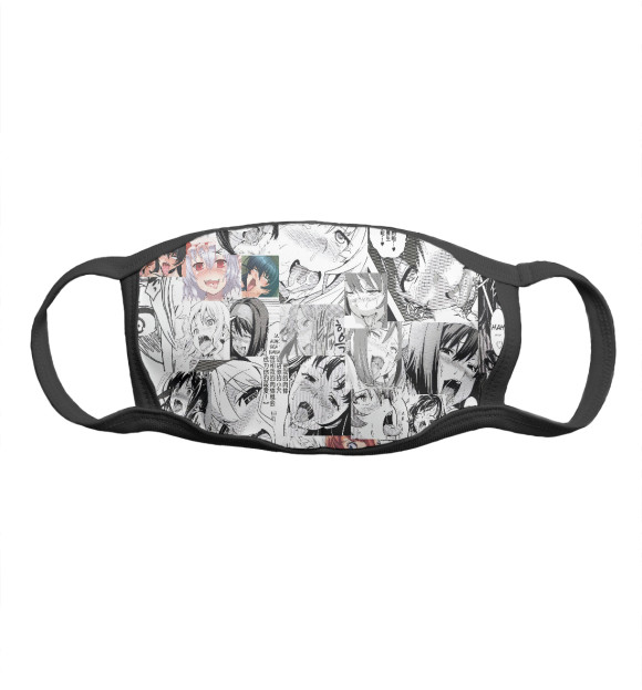 Маска тканевая с изображением Ahegao цвета Белый