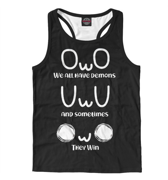 Мужская майка-борцовка с изображением Senpai цвета Белый