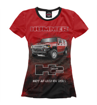 Женская футболка Hummer H2 Red