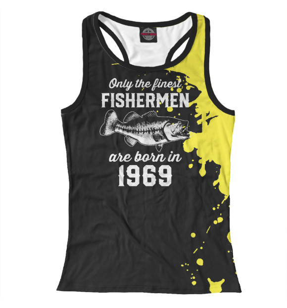 Женская майка-борцовка с изображением Fishermen 1969 цвета Белый