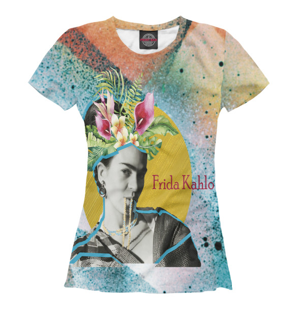 Женская футболка с изображением Фрида Кало цвета Белый