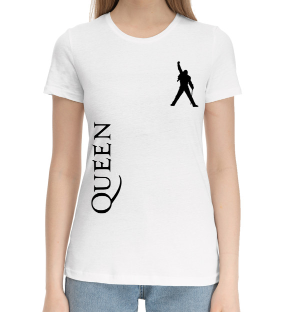 Женская хлопковая футболка с изображением Queen цвета Белый