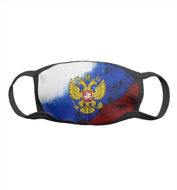 Маска тканевая с изображением Герб России | Russia цвета Белый