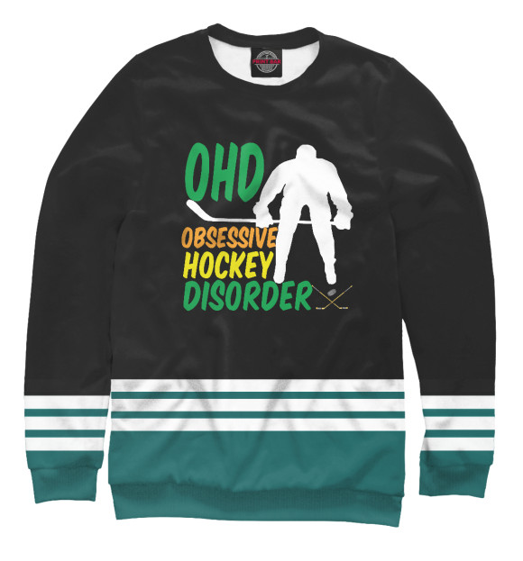 Мужской свитшот с изображением OHD obsessive hockey цвета Белый