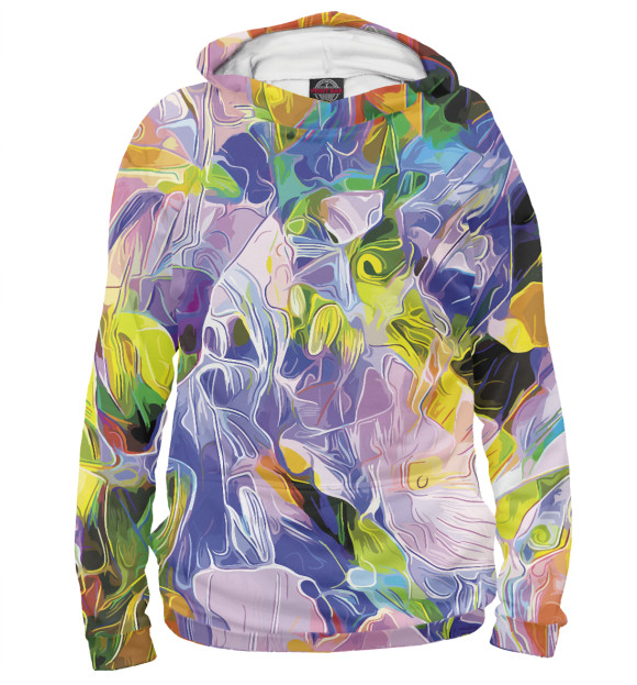 Женское худи с изображением Floral pattern цвета Белый